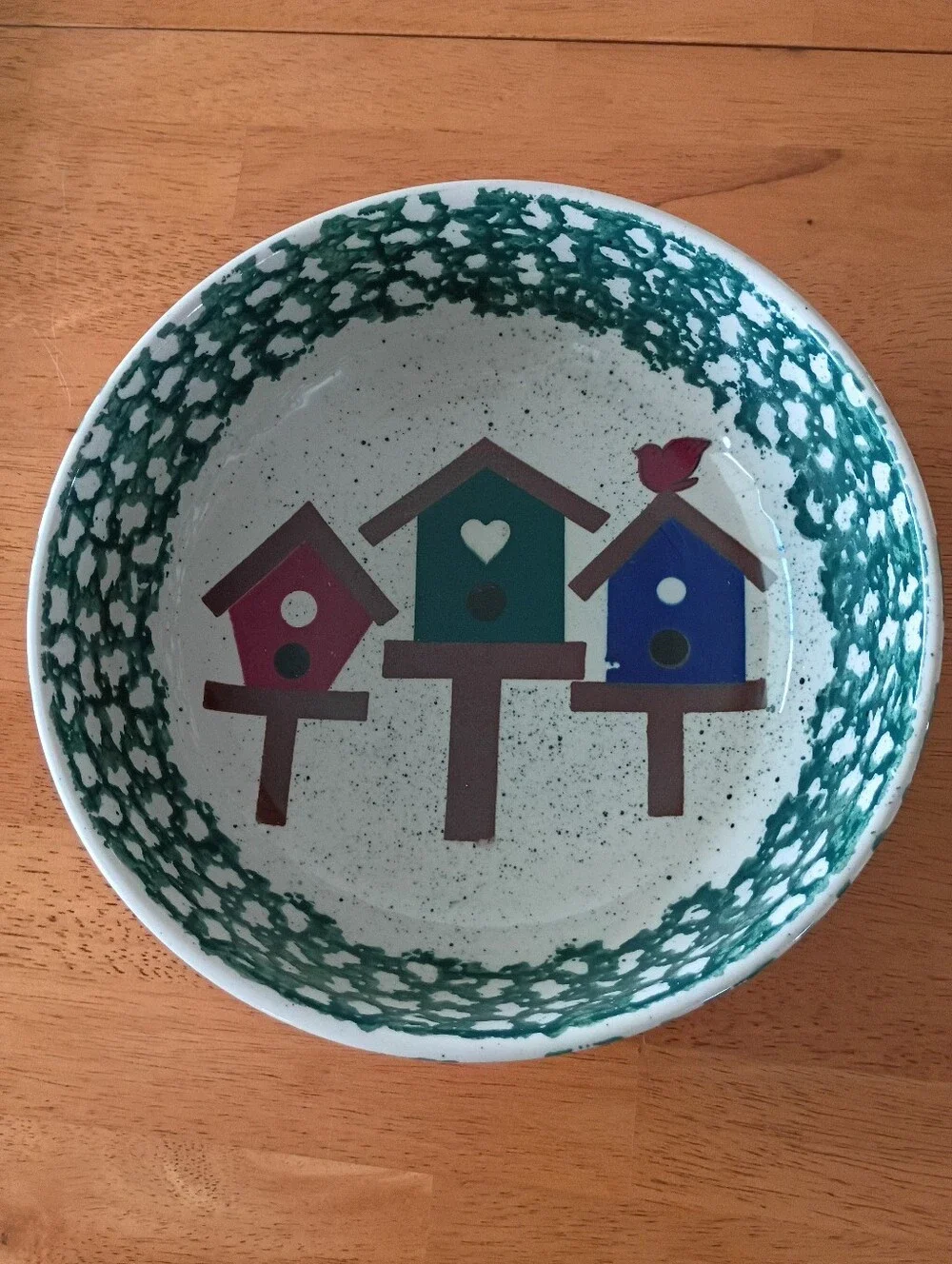 Vintage Stoneware Sponge Serving Bowl.